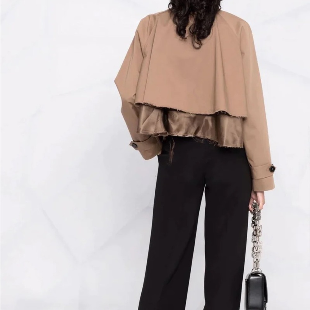 MM6 Masion margiela Raw-Cut Hem Cropped Jacket - Picture 4 of 6